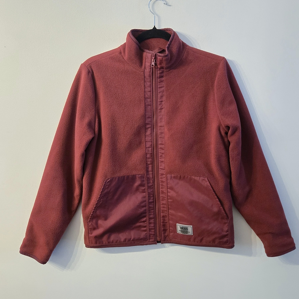 Vans Burgundy Fleece Zip-Up Jacket
